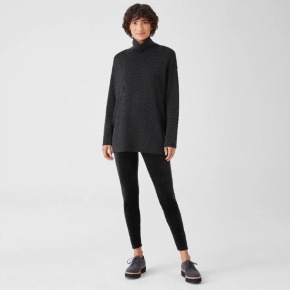Eileen Fisher Velvet Pants Pull On Stretch Knit Leggings Slim Fit Women's XS
